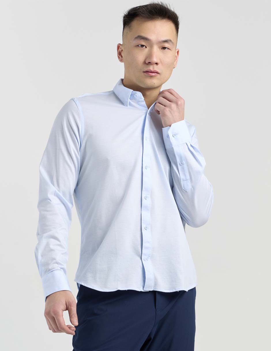 Camisa formal de algodón manga larga para hombre 5