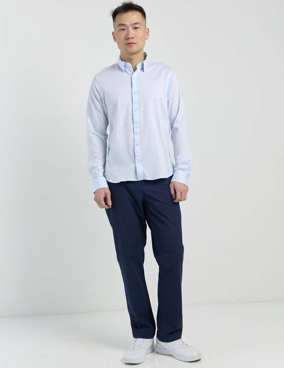 Camisa formal de algodón manga larga para hombre 4