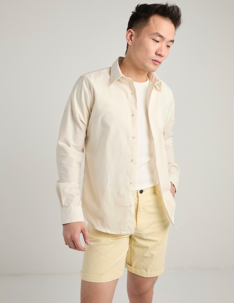 Camisa de vestir de algodón manga larga para hombre Camisa de vestir de algodón manga larga para hombre