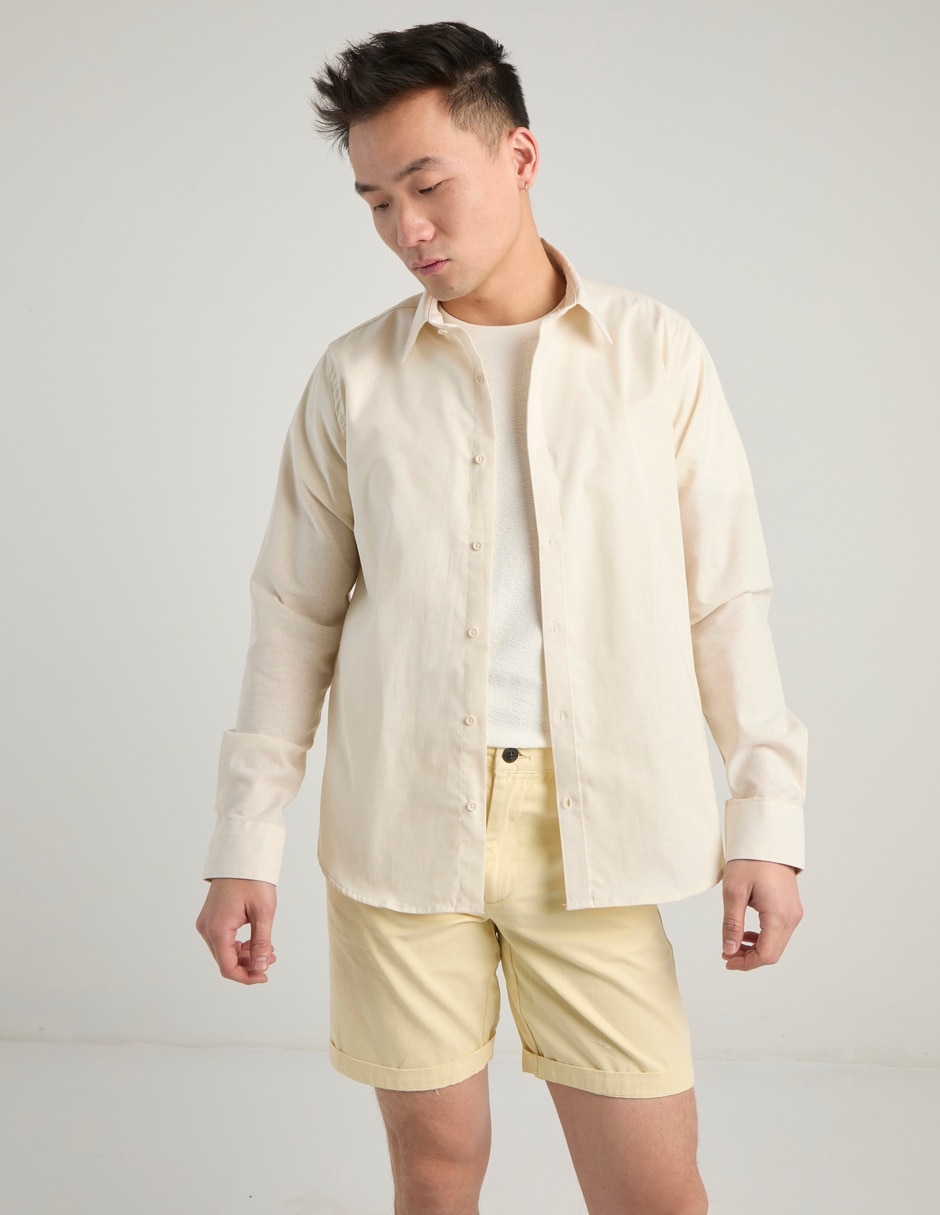 Camisa de vestir de algodón manga larga para hombre 5