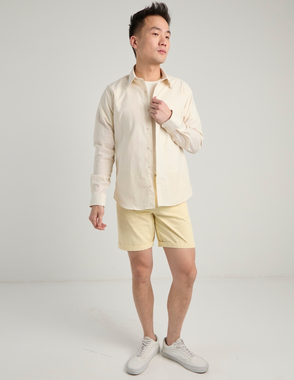 Camisa de vestir de algodón manga larga para hombre 4