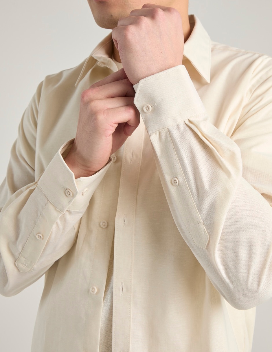 Camisa de vestir de algodón manga larga para hombre 2