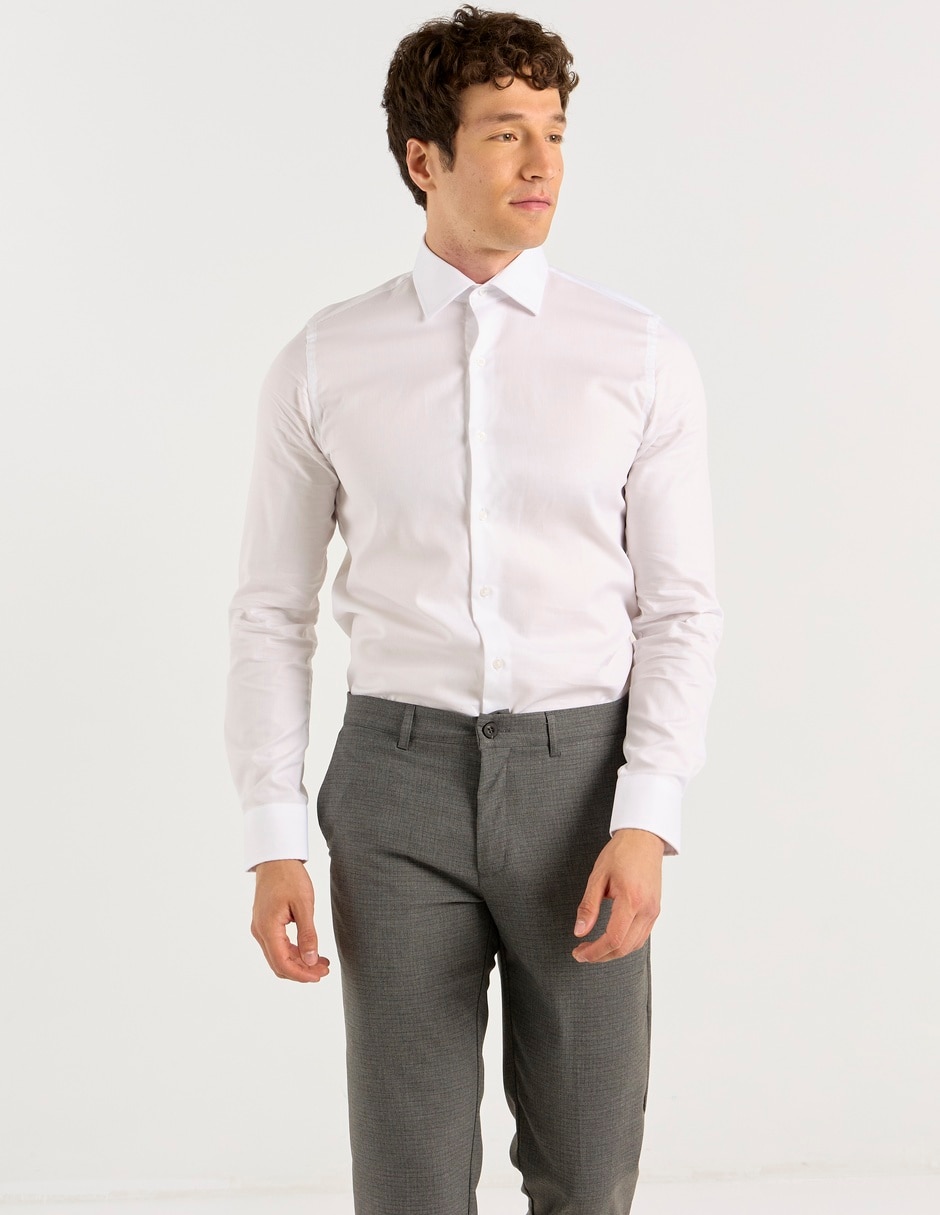 Camisa de vestir de algodón manga larga para hombre 2