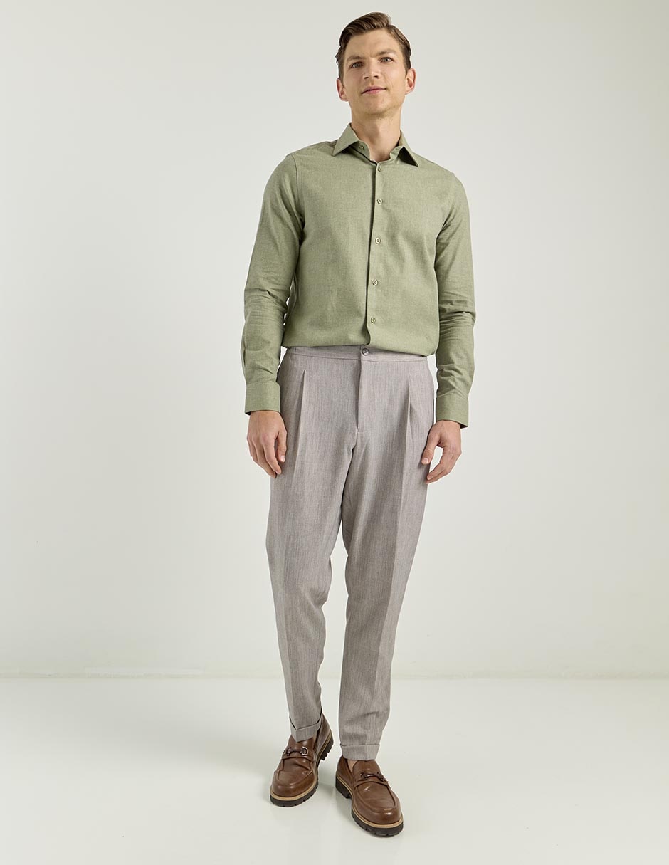 Camisa casual de algodón manga larga para hombre 6