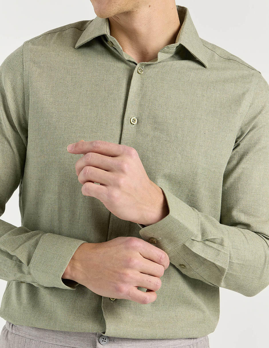 Camisa casual de algodón manga larga para hombre 7