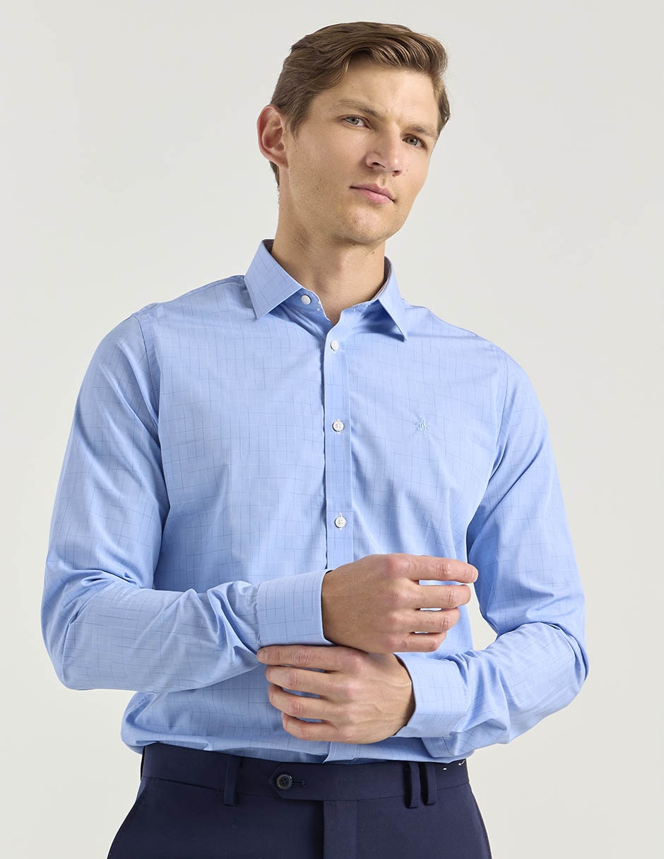 Camisa de vestir de bambú manga larga para hombre