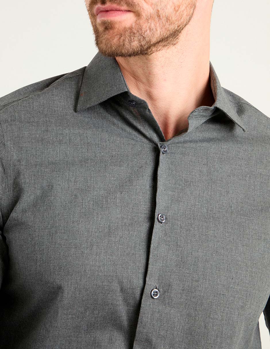 Camisa casual de algodón manga larga para hombre 9