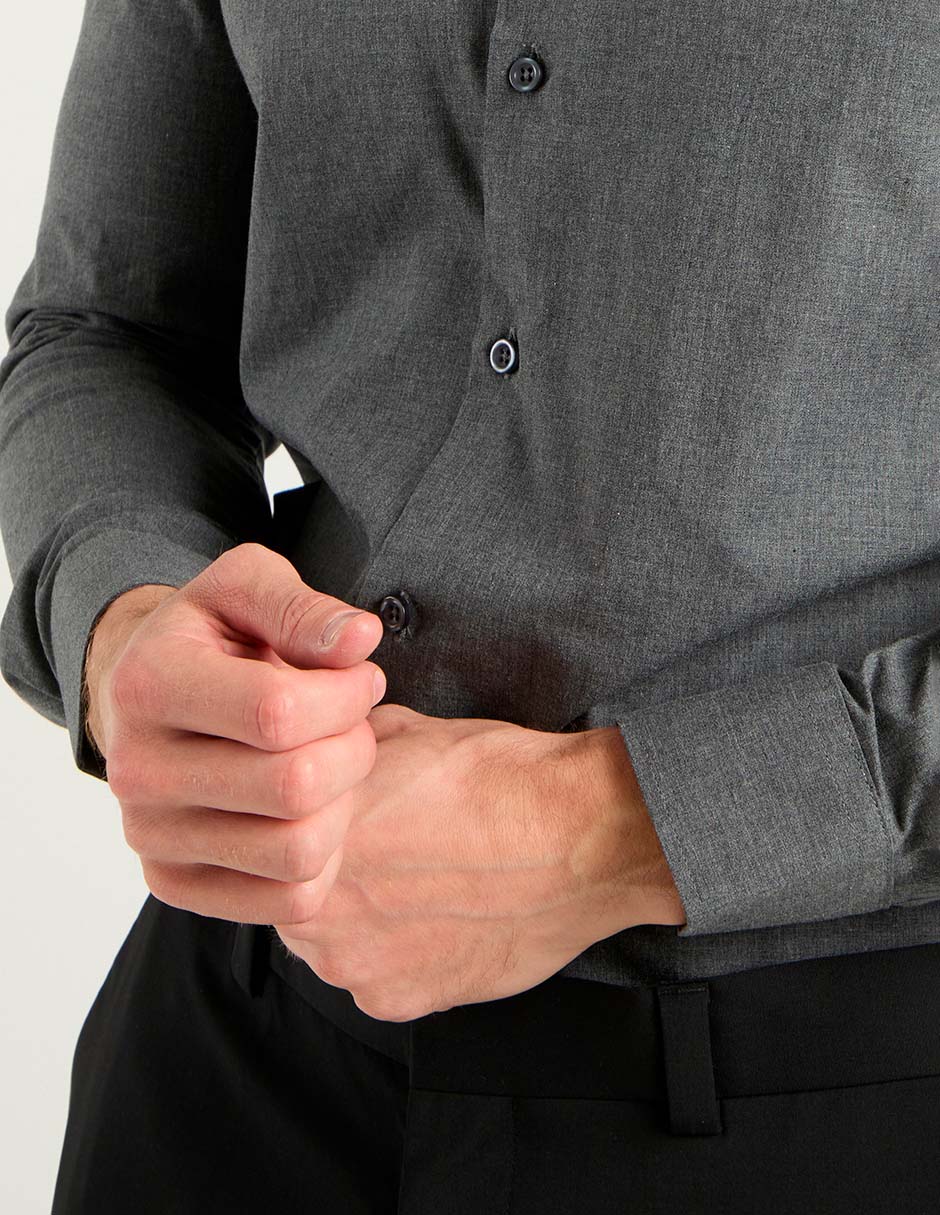 Camisa casual de algodón manga larga para hombre 10