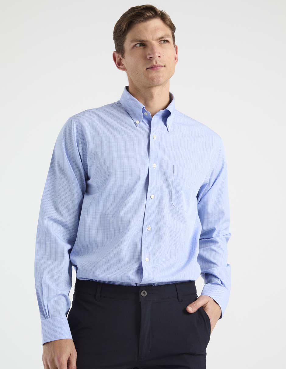 Camisa de vestir Brooks Brothers de algodón manga larga para hombre