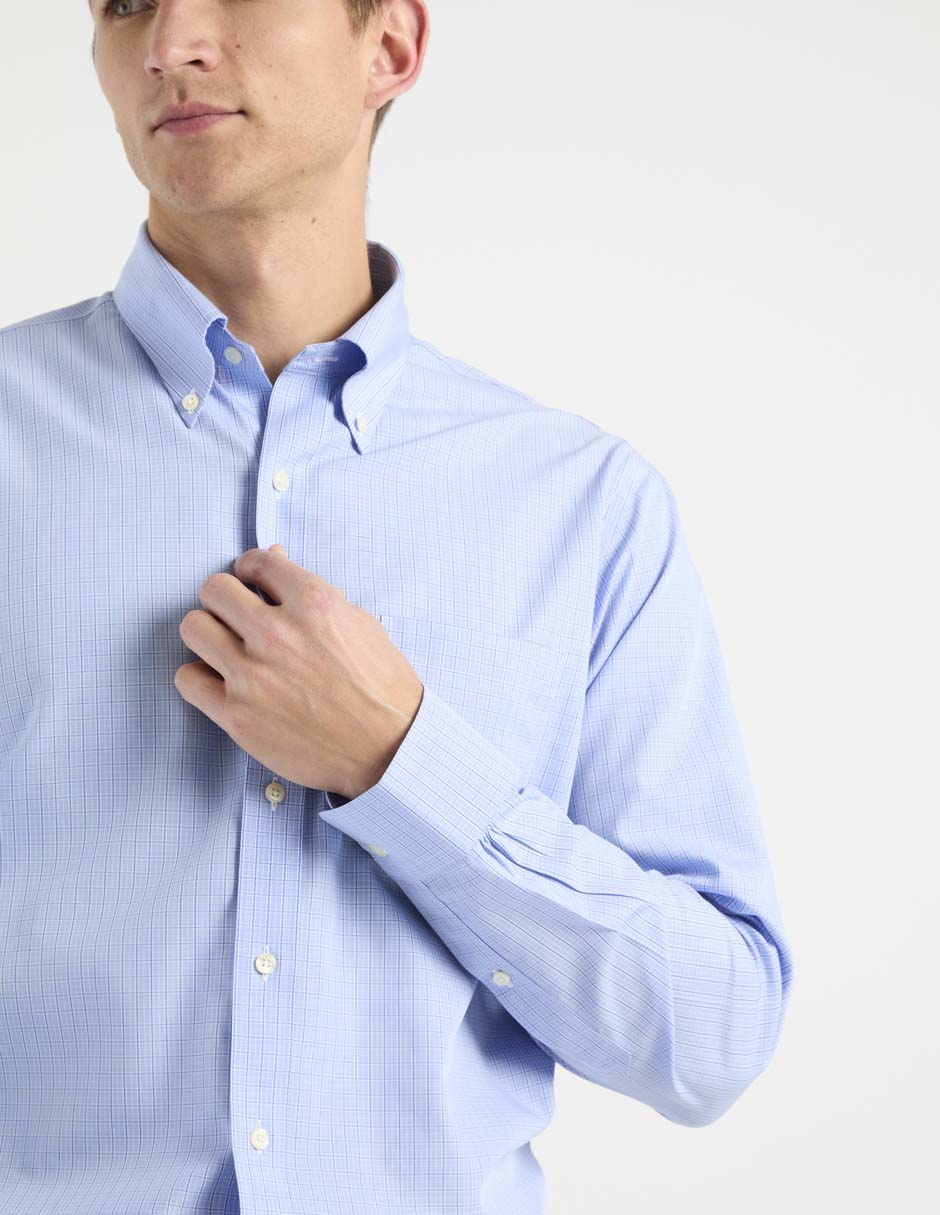 Camisa de vestir Brooks Brothers de algodón manga larga para hombre