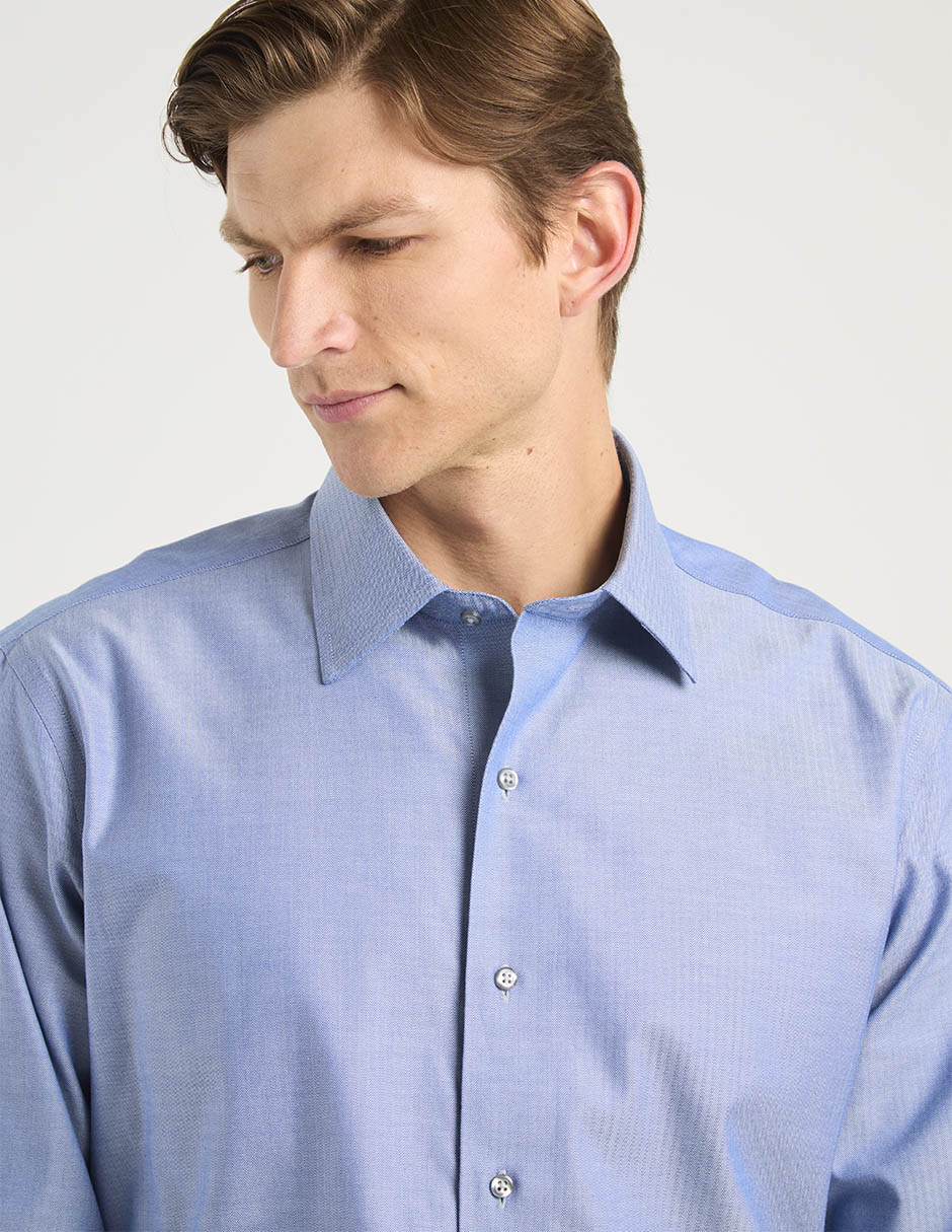 Camisa de vestir de algodón manga larga para hombre 9