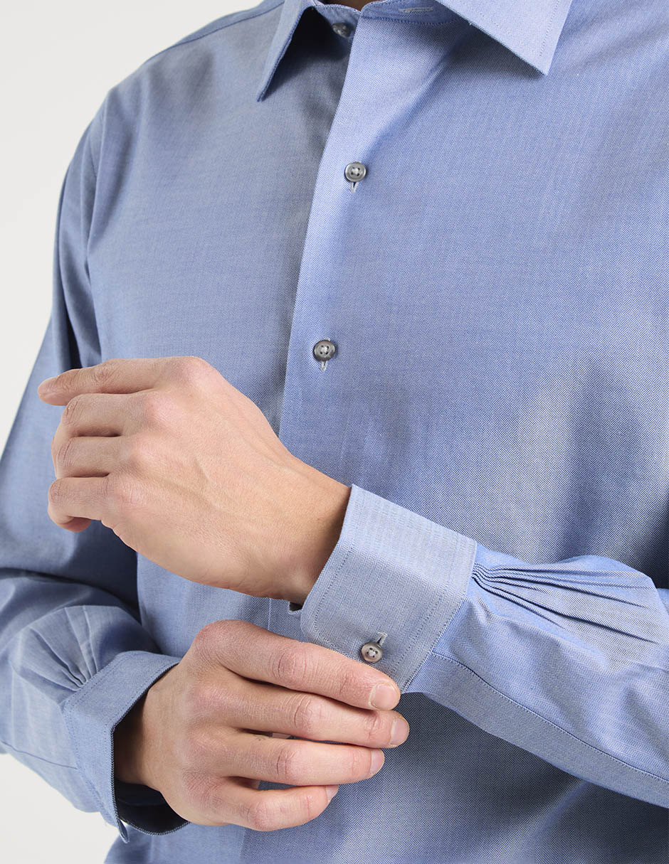 Camisa de vestir de algodón manga larga para hombre 10