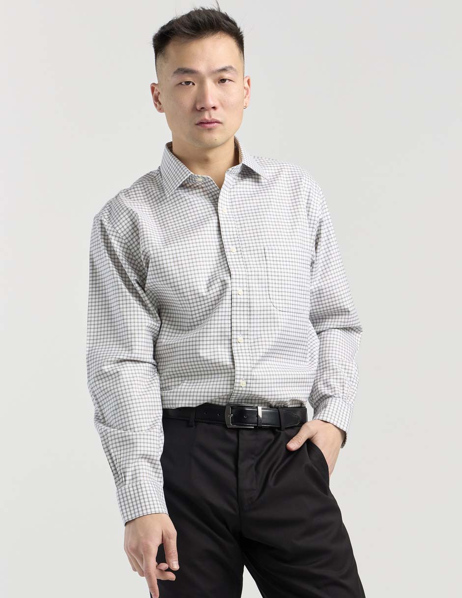 Camisa de vestir de algodón manga larga para hombre 7