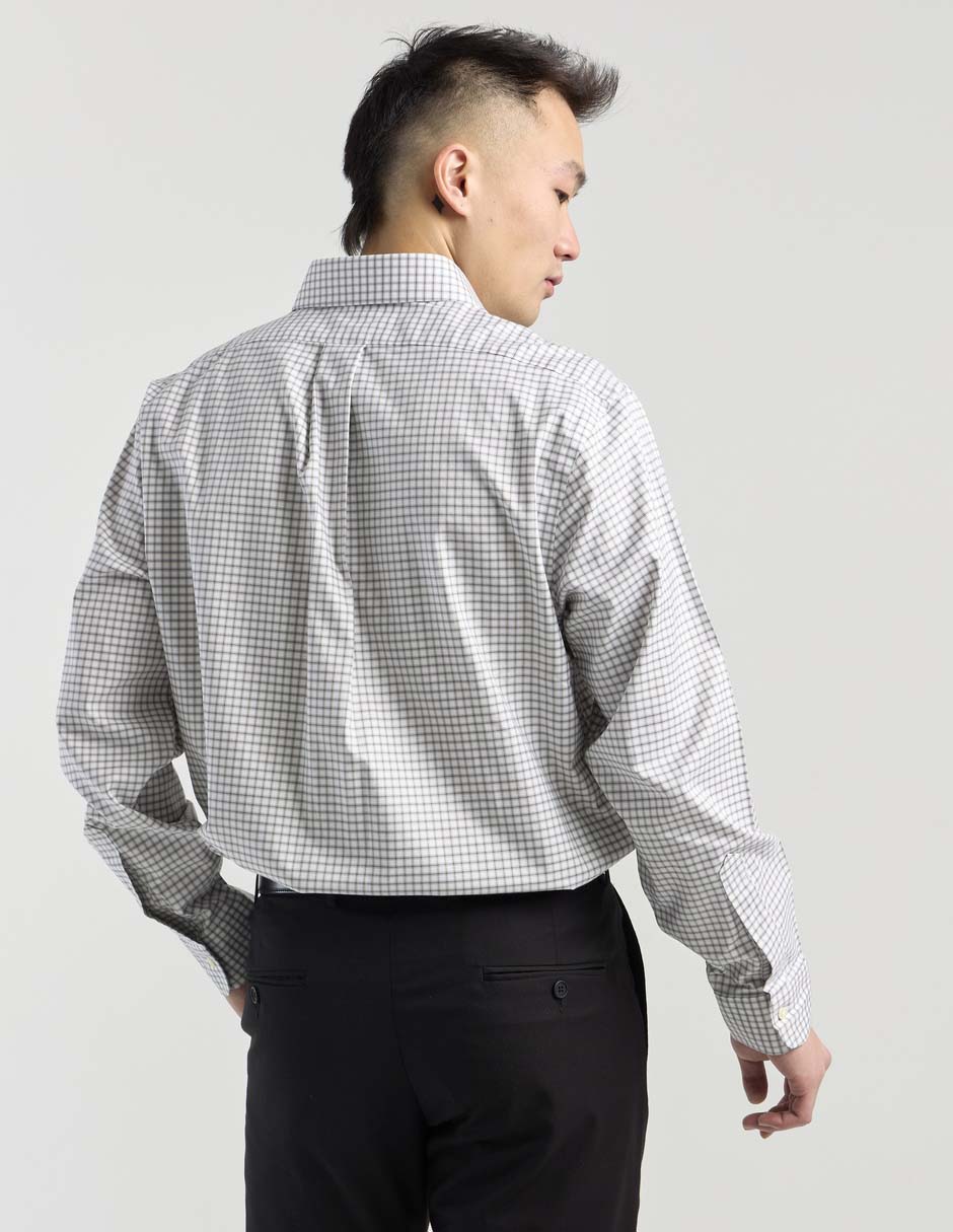 Camisa de vestir de algodón manga larga para hombre 11