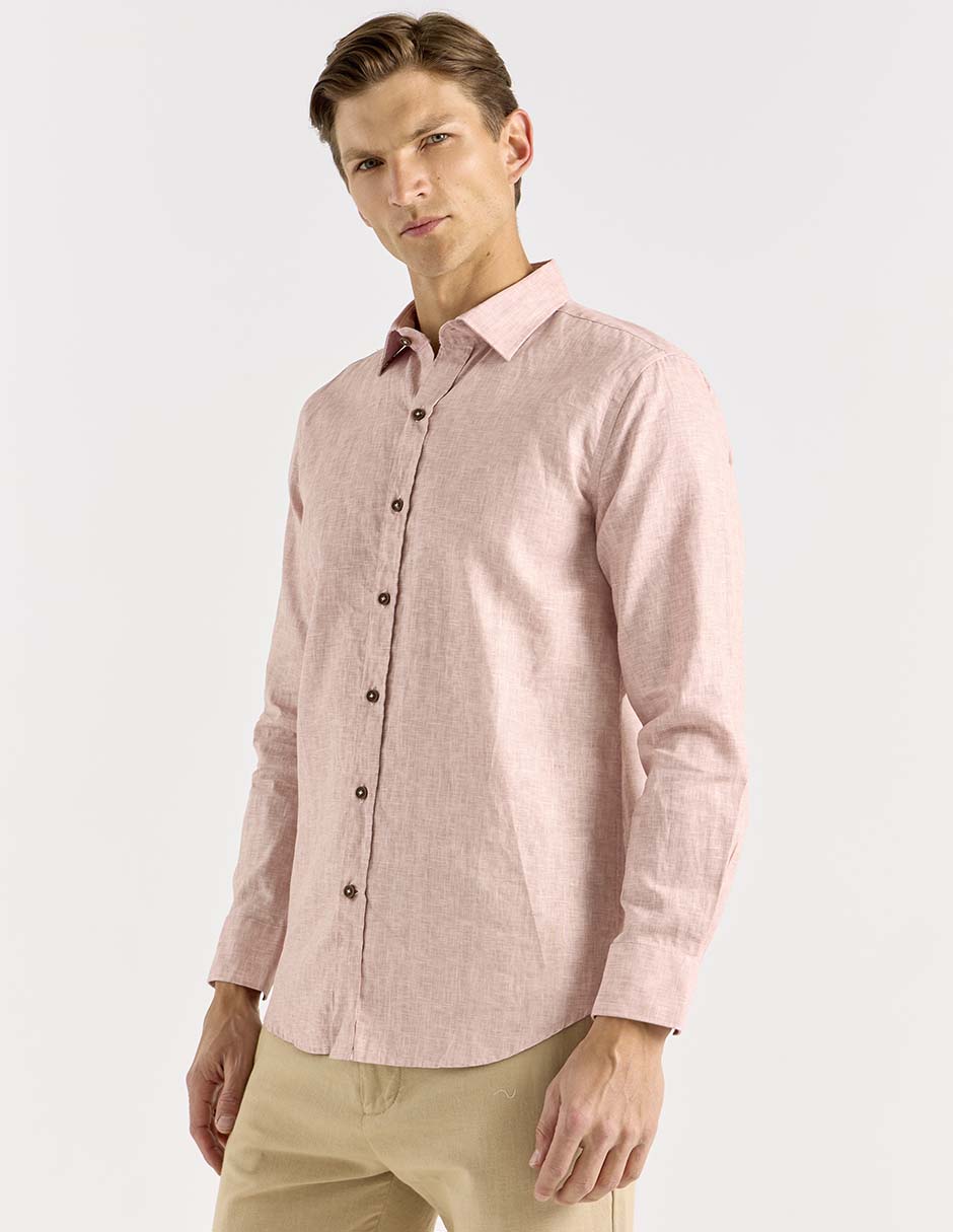 Camisa formal de algodón manga larga para hombre 1