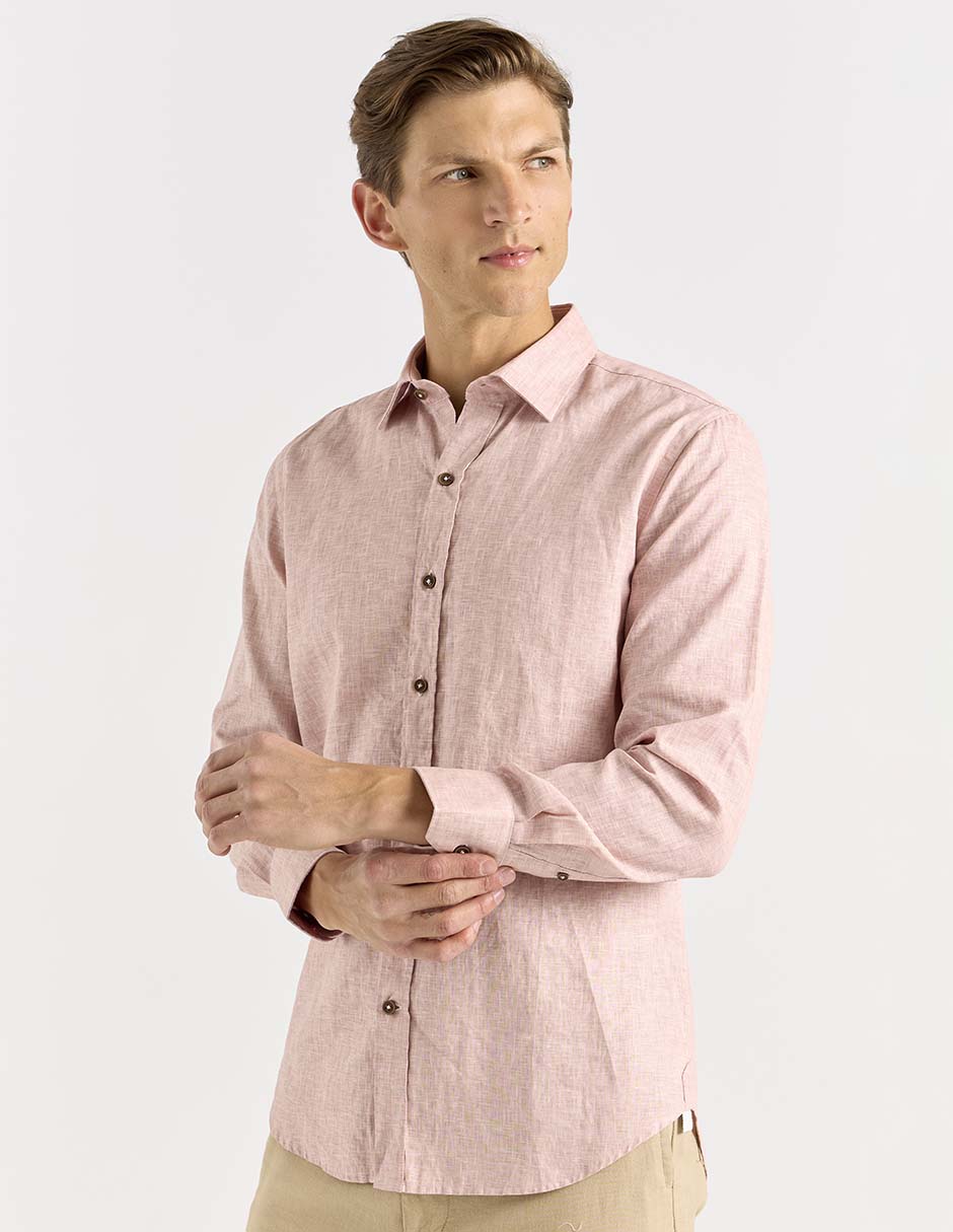 Camisa formal de algodón manga larga para hombre 7