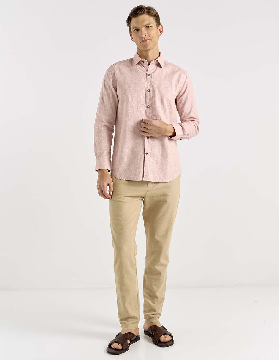 Camisa formal de algodón manga larga para hombre 8
