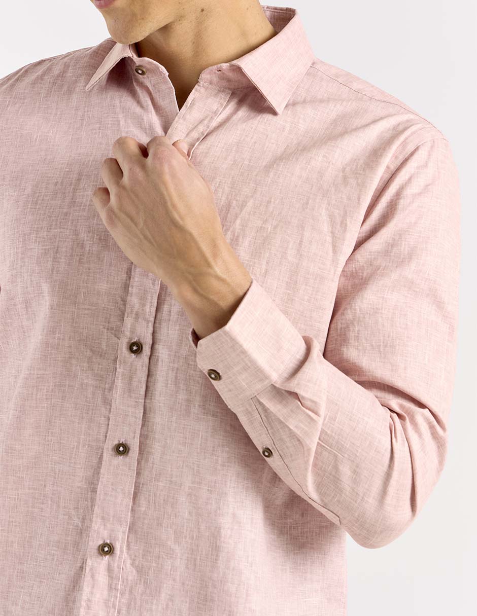 Camisa formal de algodón manga larga para hombre 10