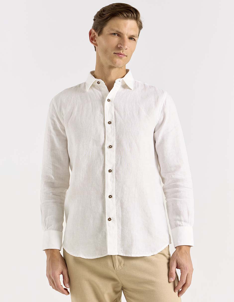 Camisa casual Calderoni de algodón manga larga para mujer