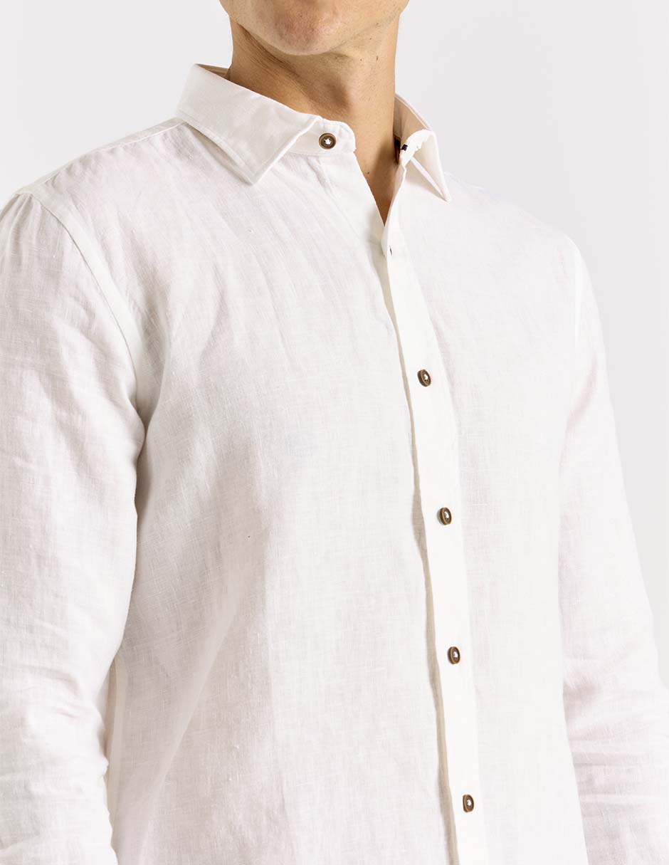 Camisa casual Calderoni de algodón manga larga para mujer