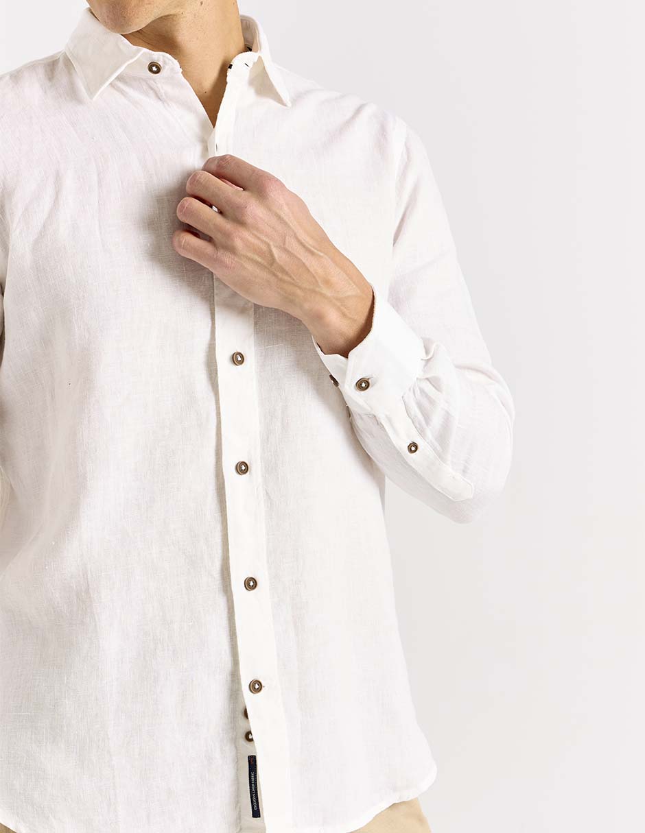 Camisa casual Calderoni de algodón manga larga para mujer