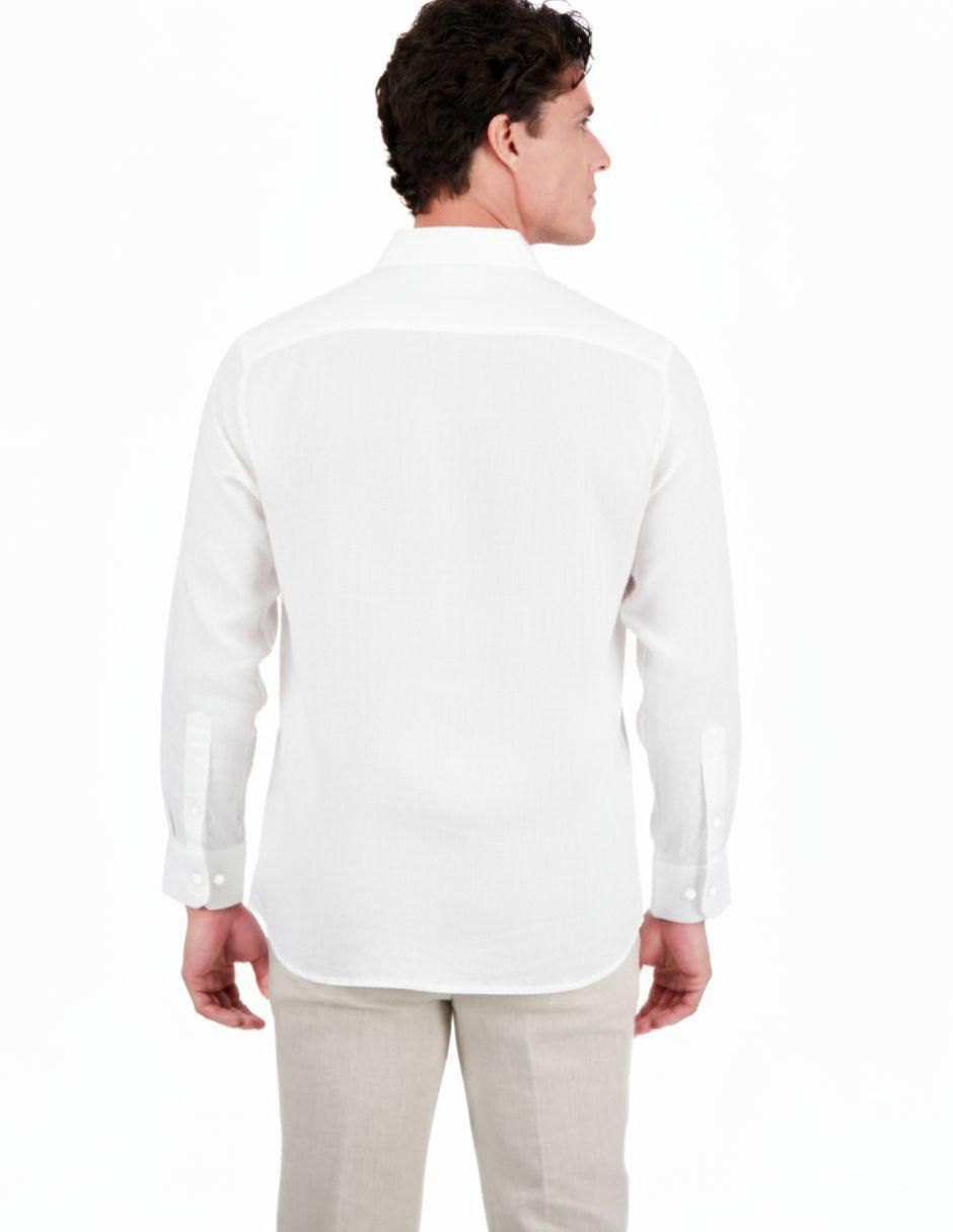 Camisa business casual manga larga para hombre