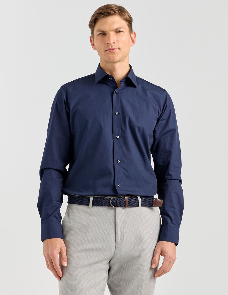 Camisa de vestir de algodón manga larga para hombre Camisa de vestir de algodón manga larga para hombre
