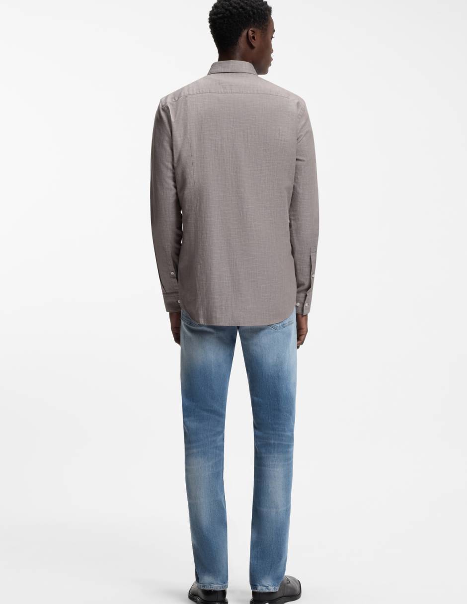 Camisa casual de algodón manga larga para hombre 6