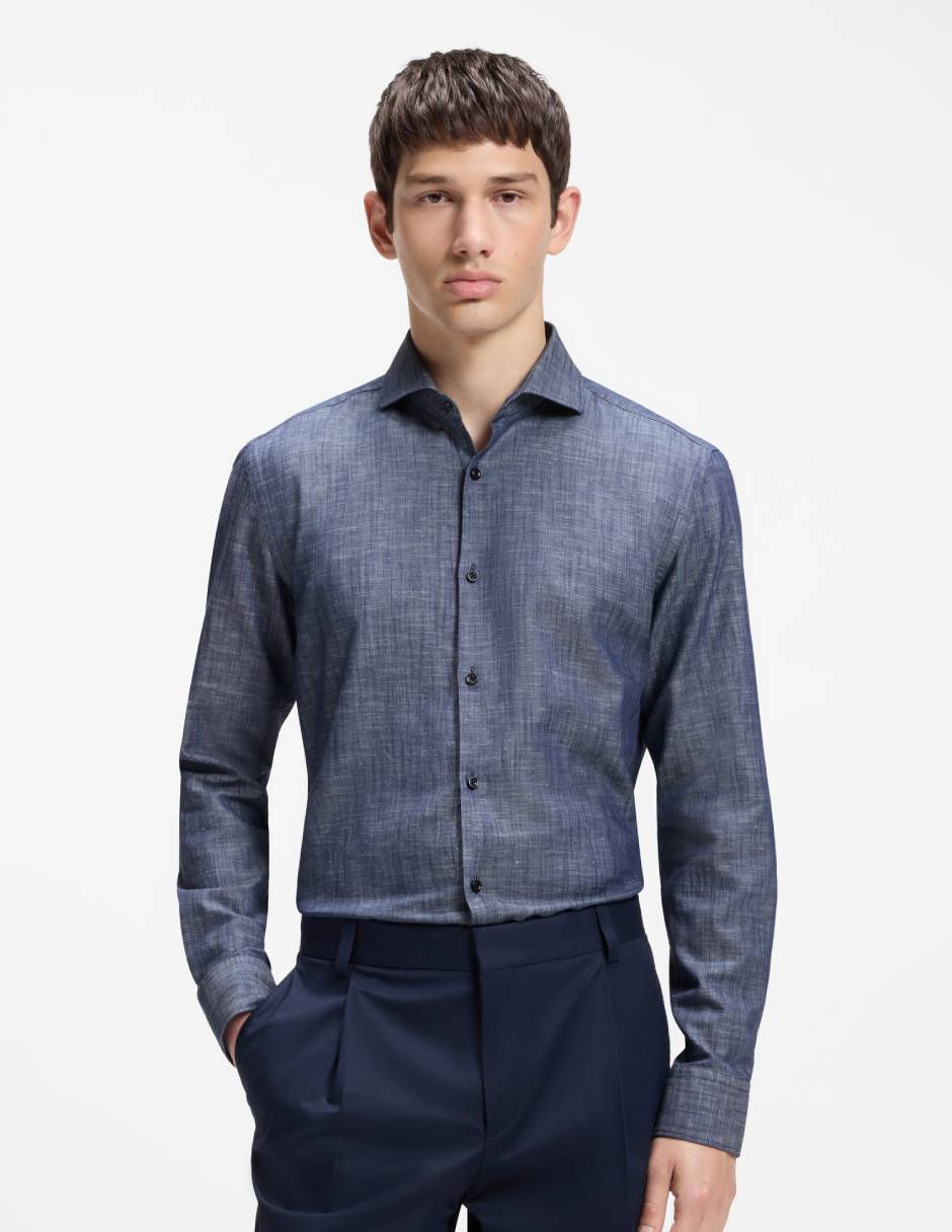 Camisa casual de algodón manga larga para hombre Camisa casual de algodón manga larga para hombre