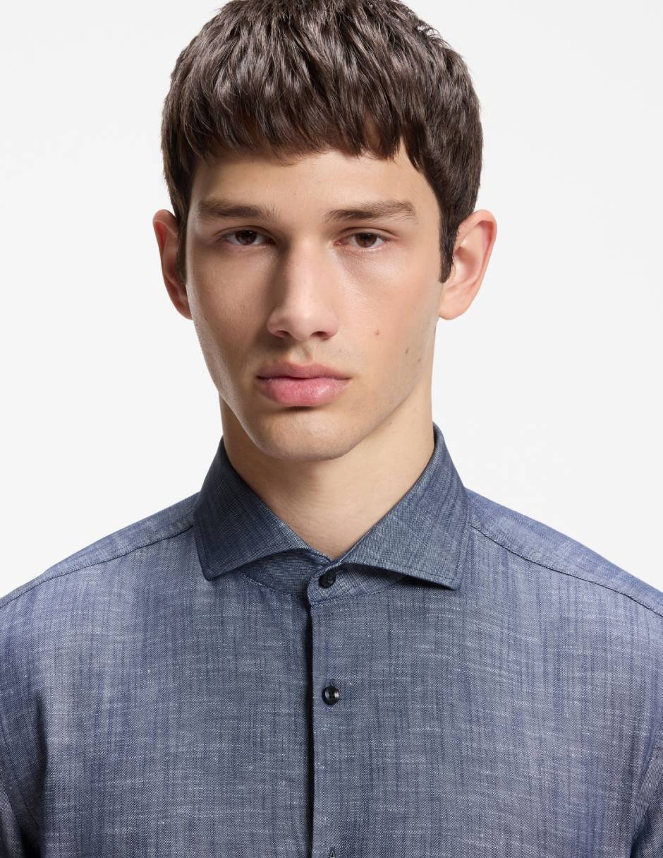 Camisa casual de algodón manga larga para hombre