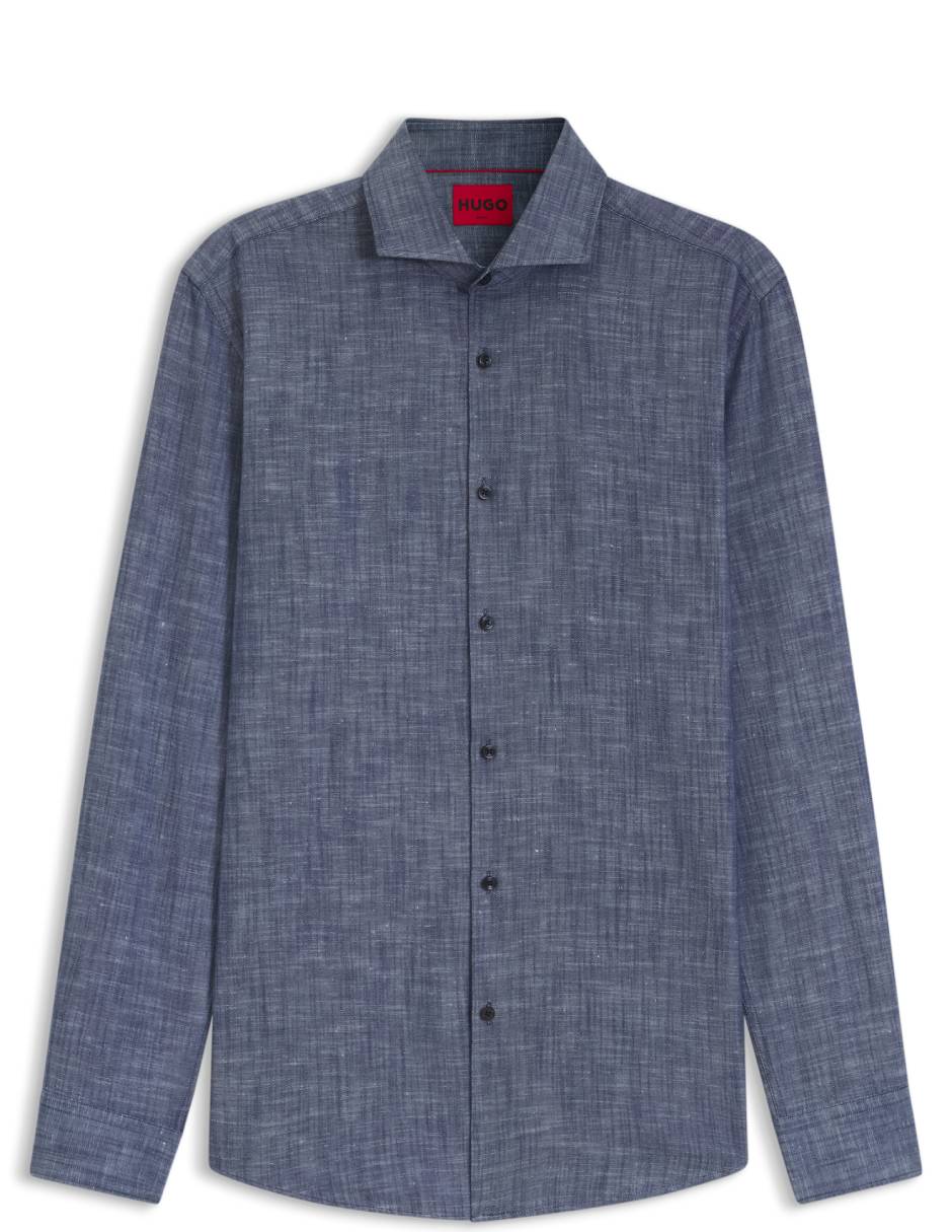 Camisa casual de algodón manga larga para hombre