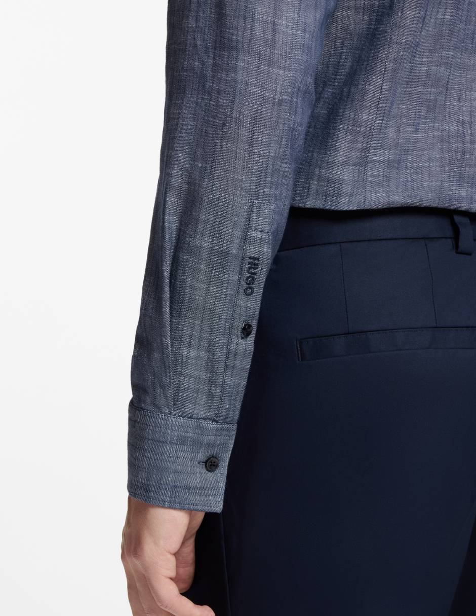 Camisa casual de algodón manga larga para hombre 6