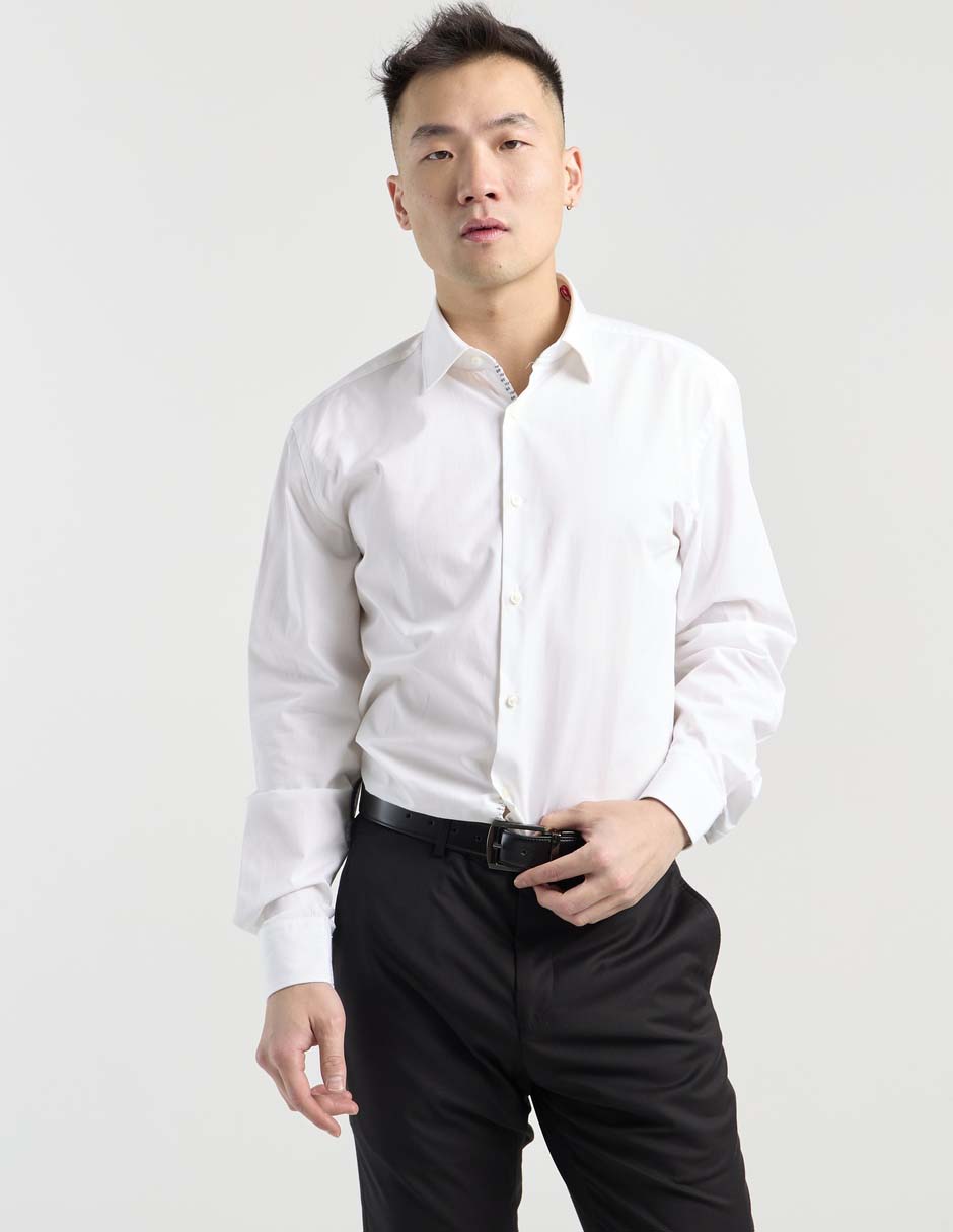 Camisa business casual Hugo de algodón manga larga para hombre