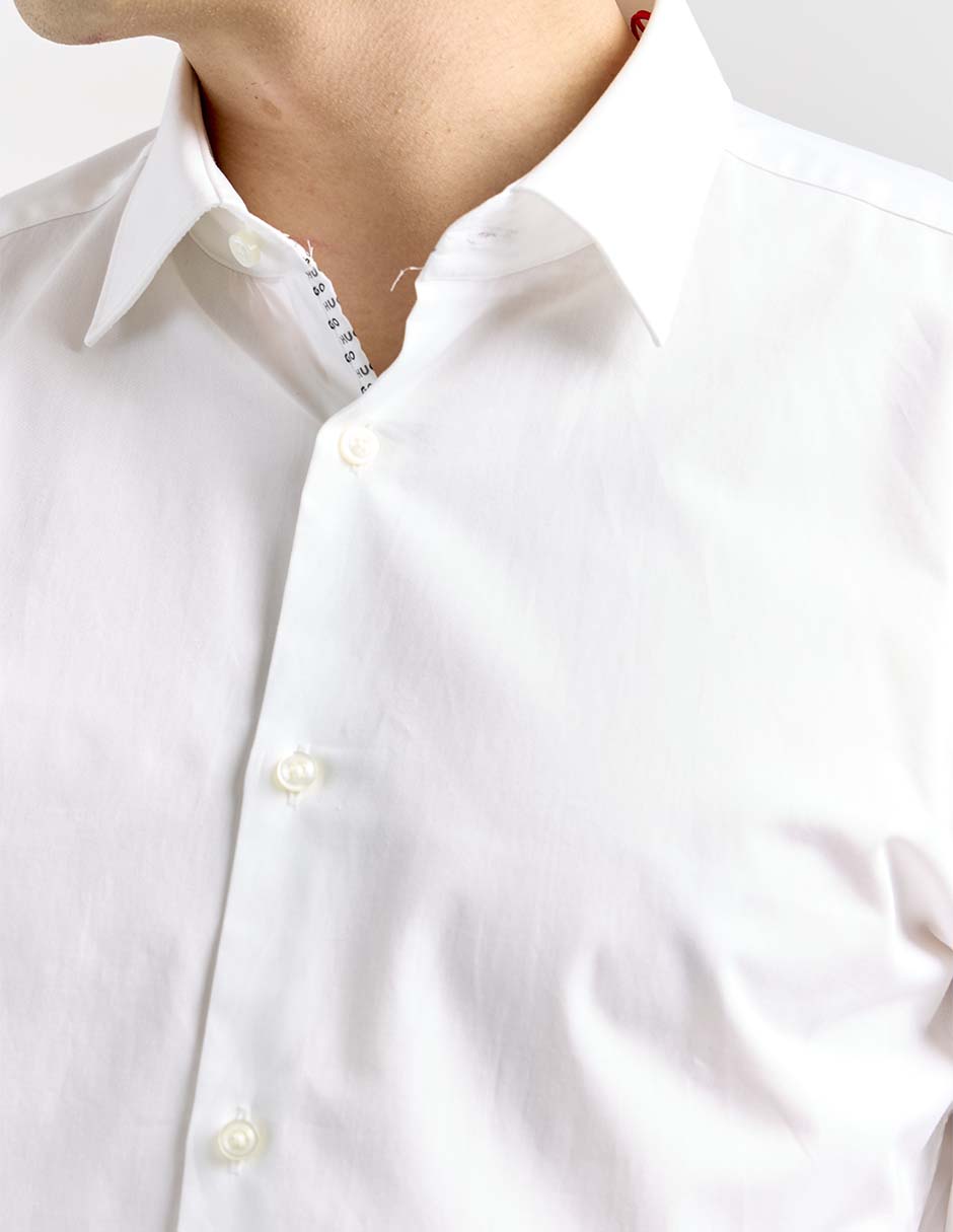 Camisa business casual de algodón manga larga para hombre 4