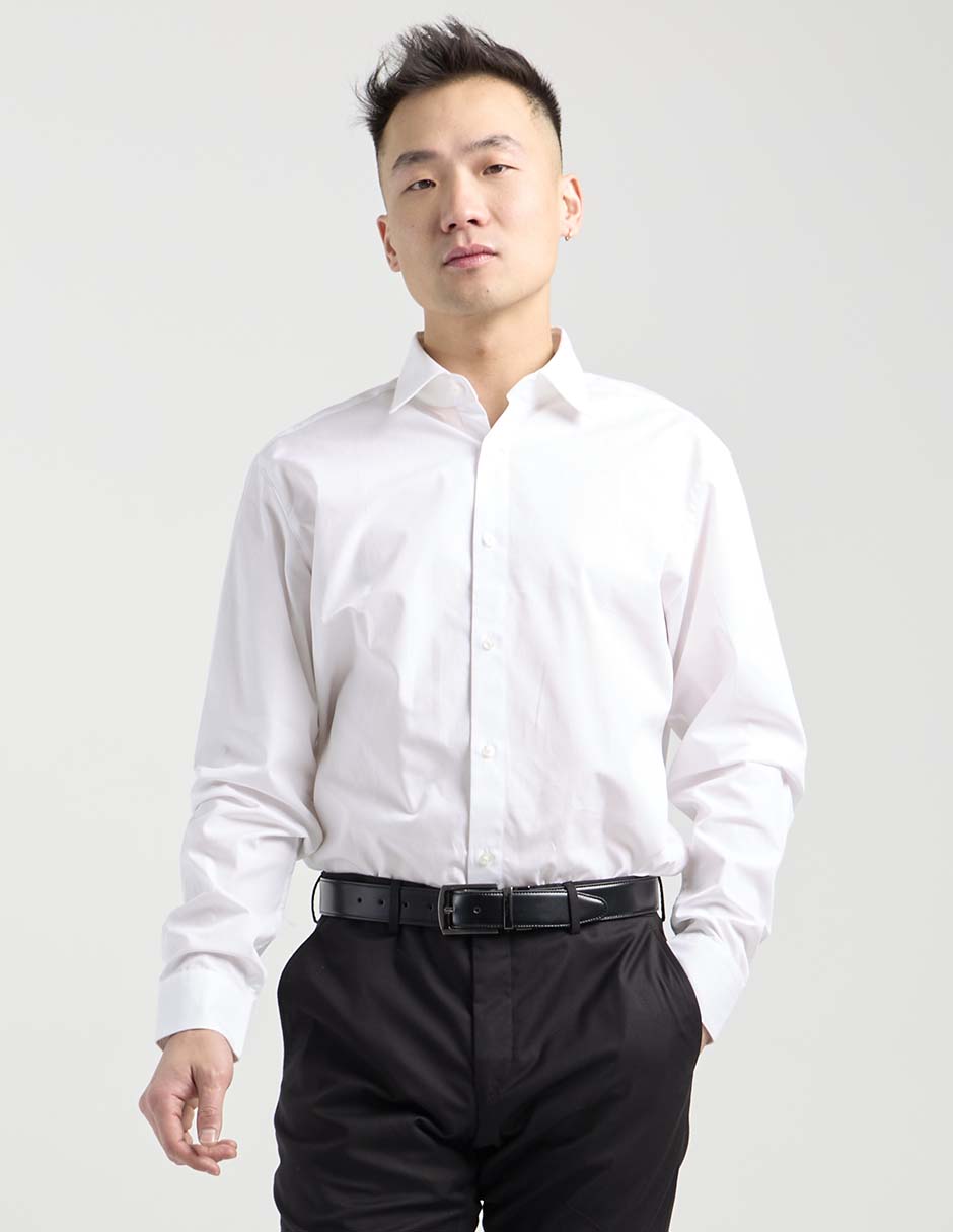 Camisa de vestir de algodón manga larga para hombre