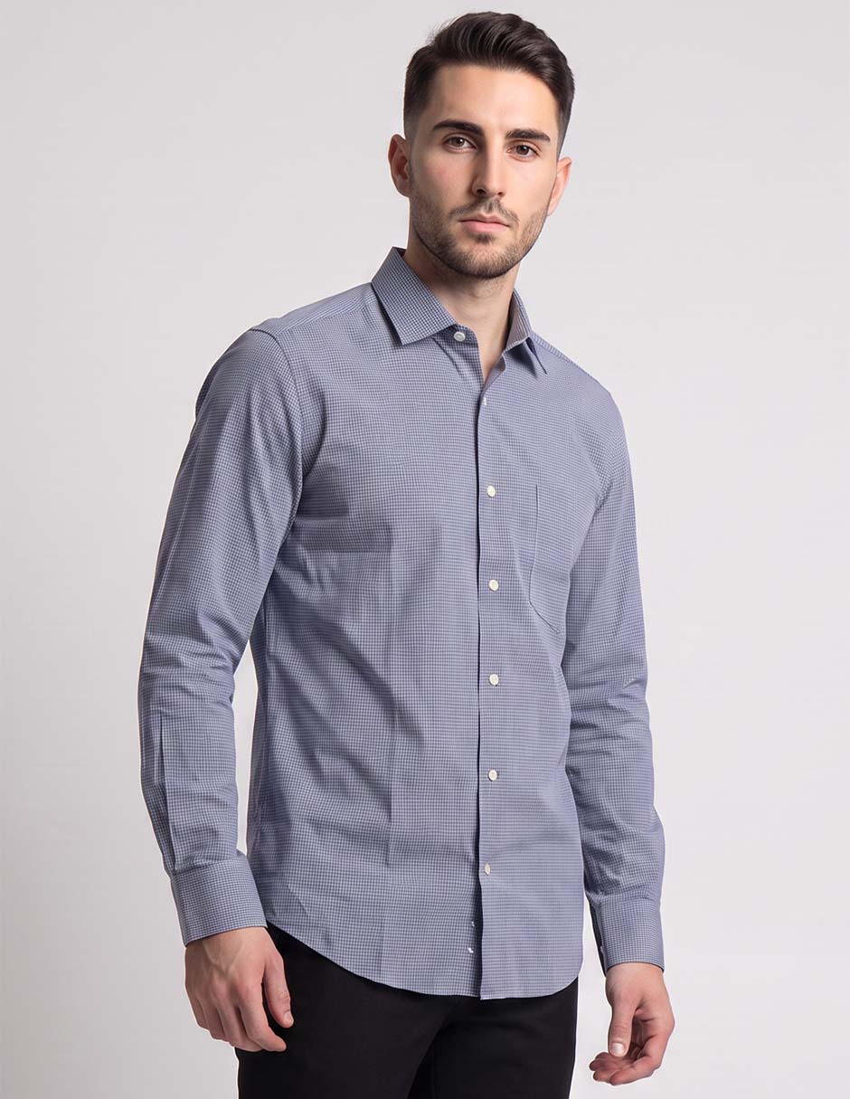 Camisa casual de algodón manga larga para hombre