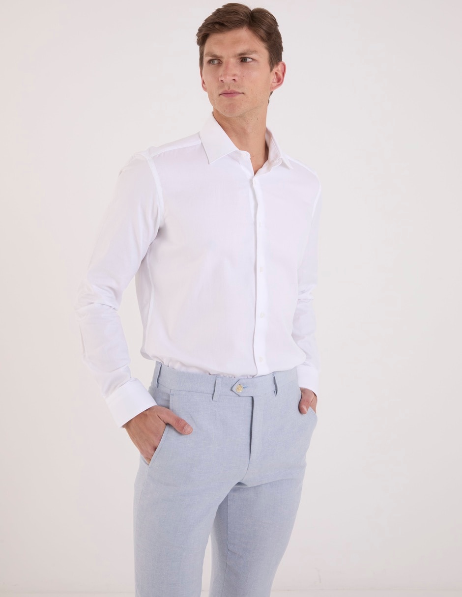 Camisa de vestir de algodón manga larga para hombre 1