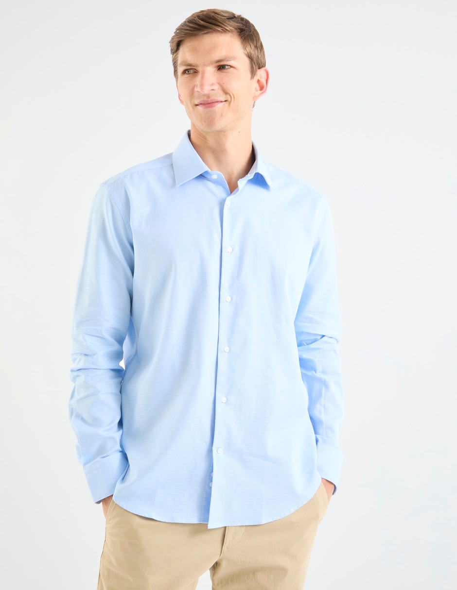 Camisa de vestir de algodón manga larga para hombre Camisa de vestir de algodón manga larga para hombre