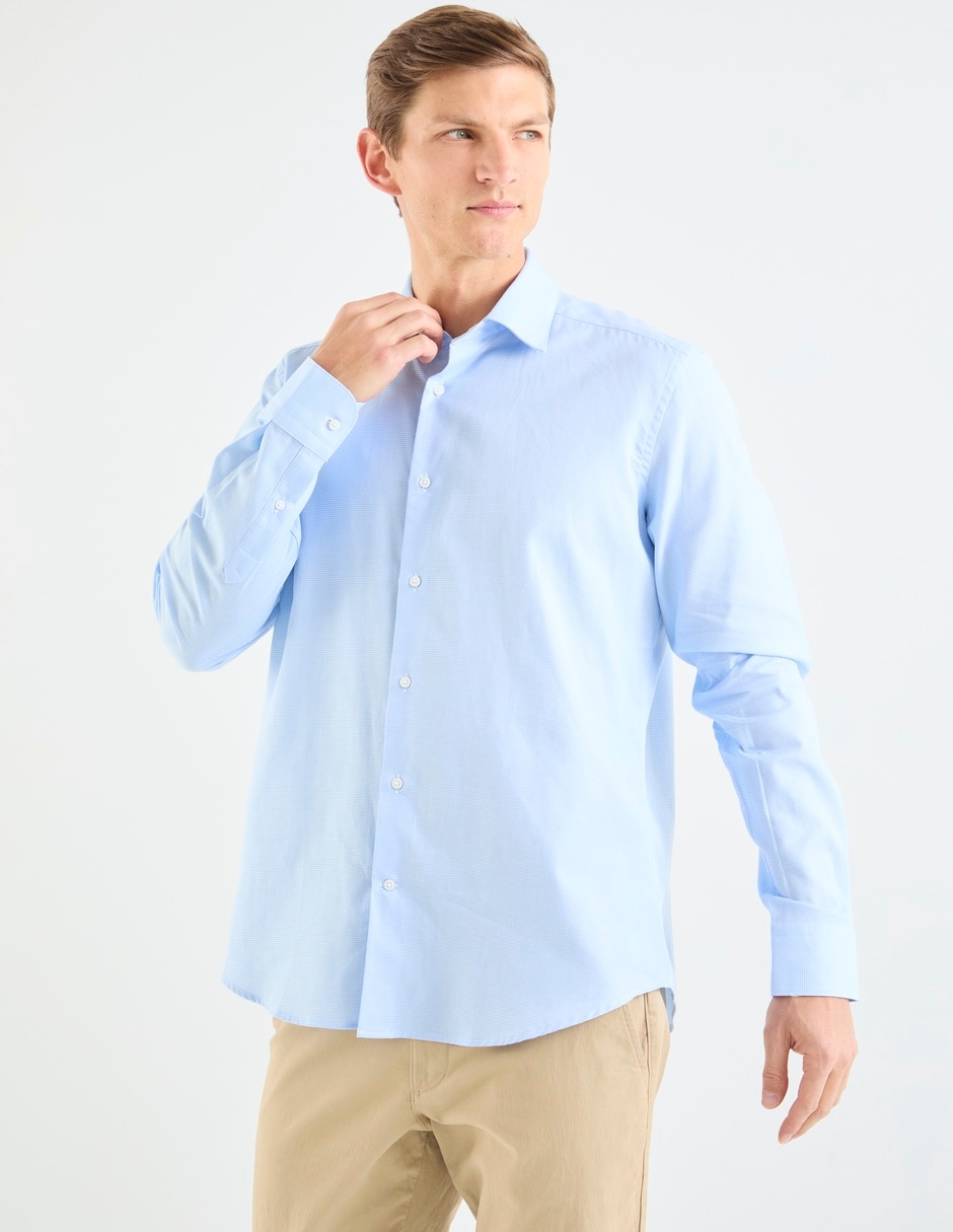 Camisa de vestir de algodón manga larga para hombre 2