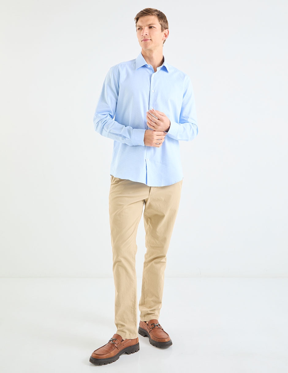 Camisa de vestir de algodón manga larga para hombre 3
