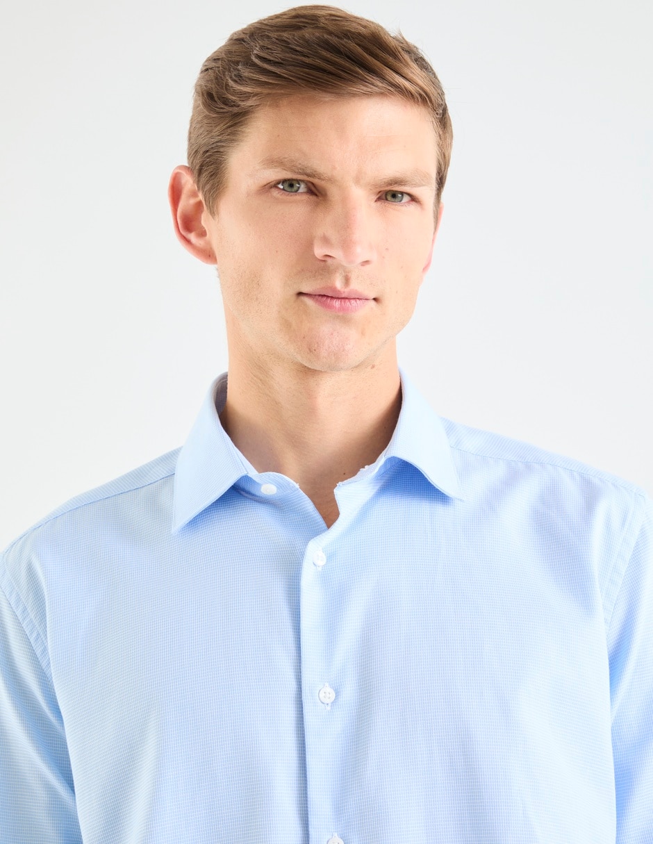 Camisa de vestir de algodón manga larga para hombre 5