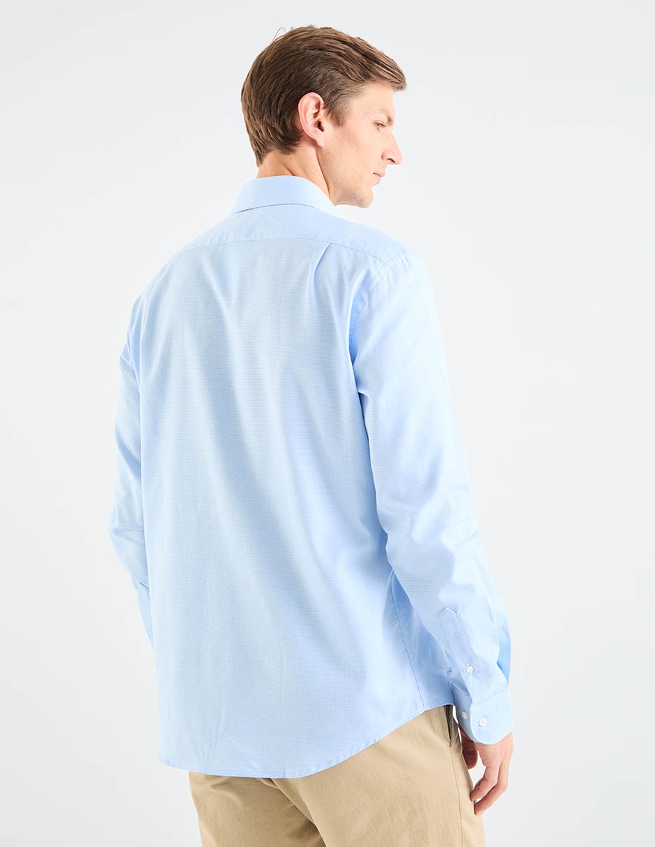 Camisa de vestir de algodón manga larga para hombre 6