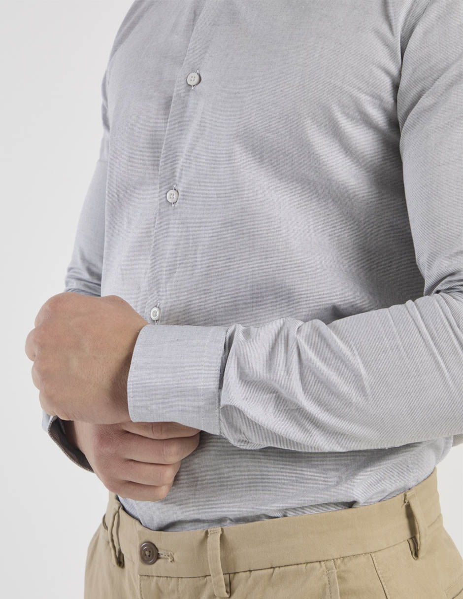 Camisa formal de algodón manga larga para hombre 2