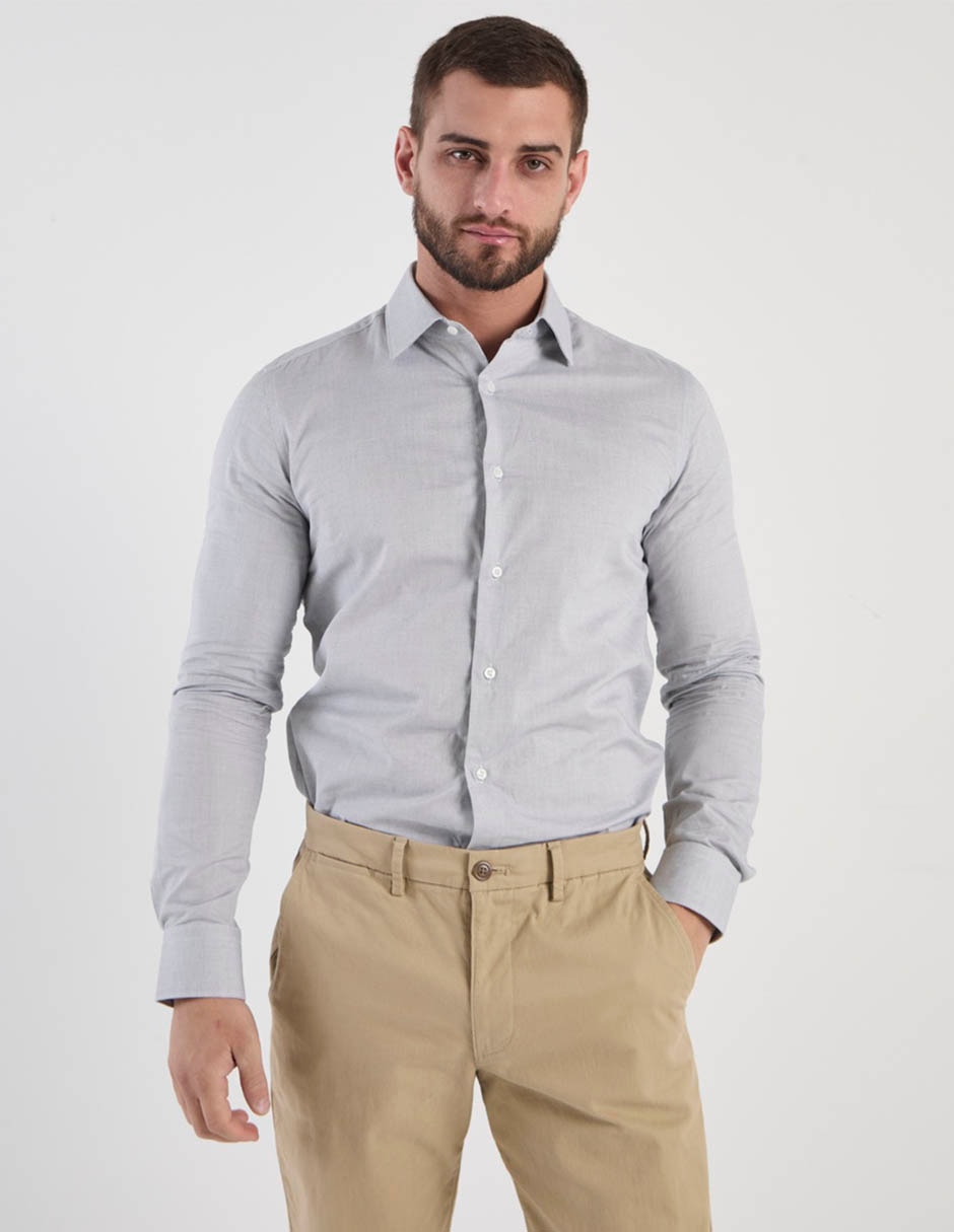 Camisa formal de algodón manga larga para hombre Camisa formal de algodón manga larga para hombre