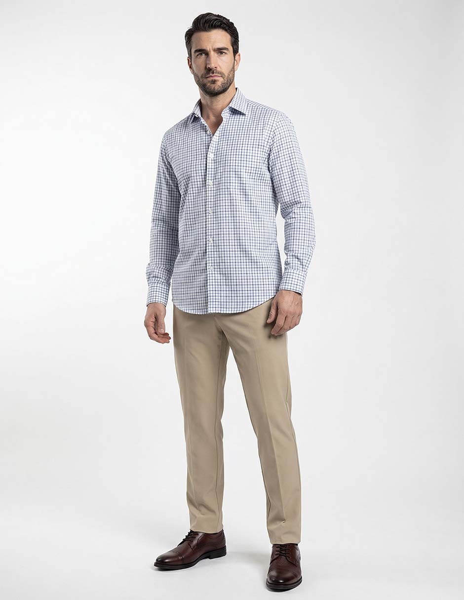 Camisa casual scappino manga larga para hombre