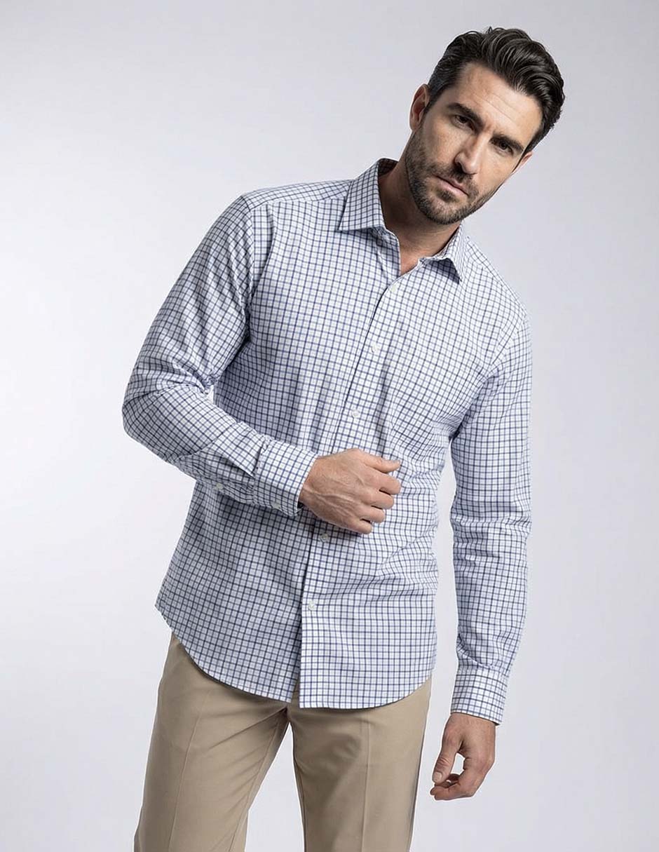 Camisa casual scappino manga larga para hombre