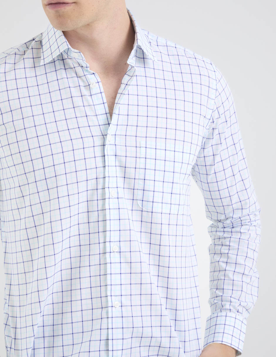 Camisa formal de algodón manga larga para hombre 7