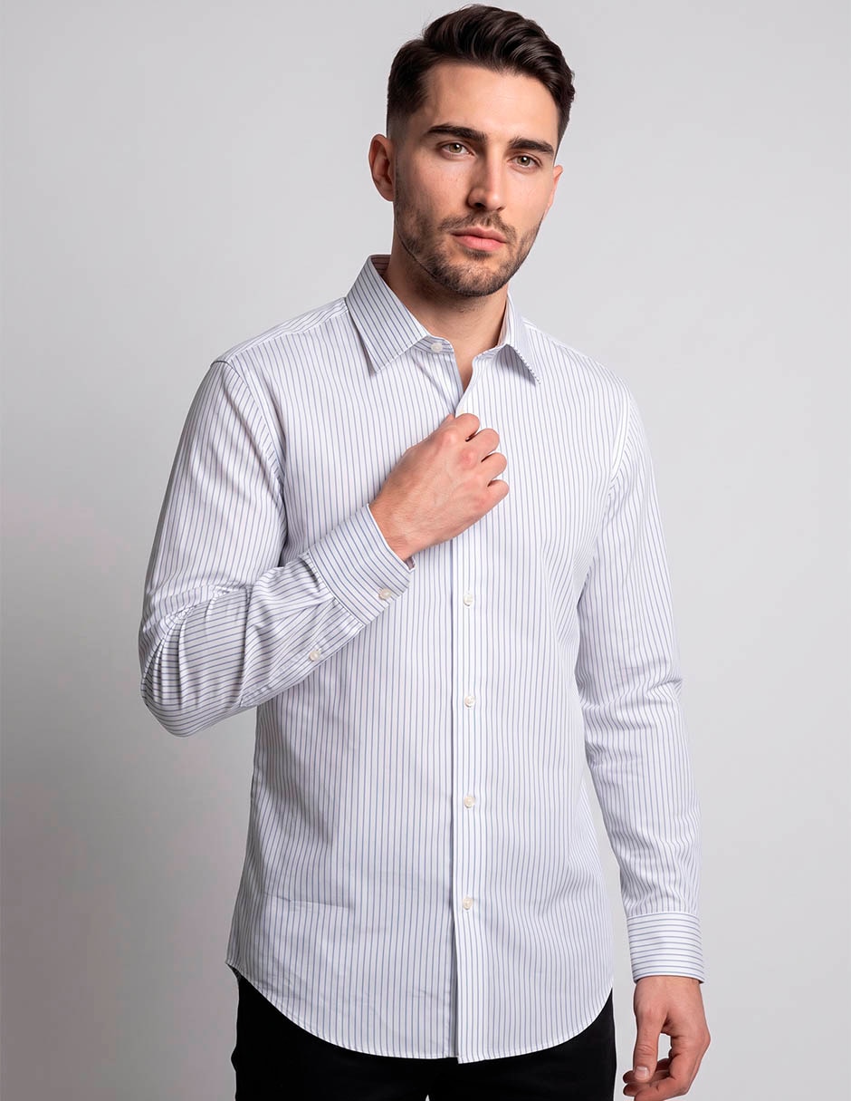 Camisa de vestir de algodón manga larga para hombre Camisa de vestir de algodón manga larga para hombre