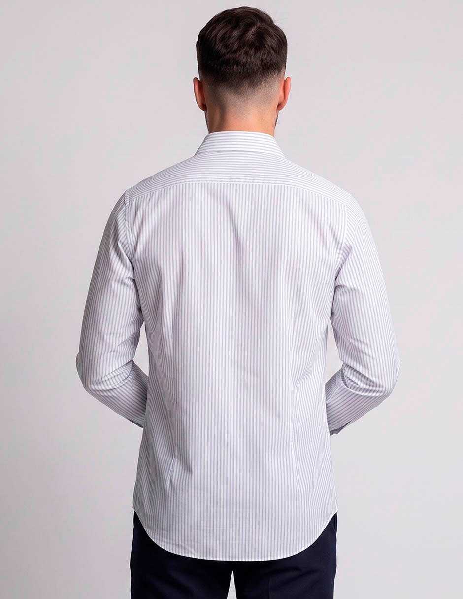 Camisa de vestir de algodón manga larga para hombre 2
