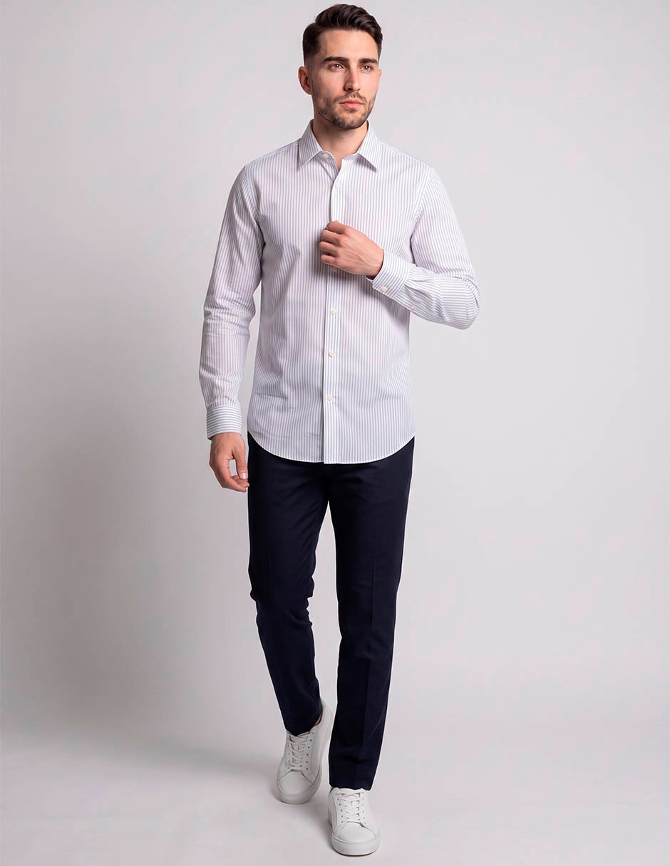 Camisa de vestir de algodón manga larga para hombre 3